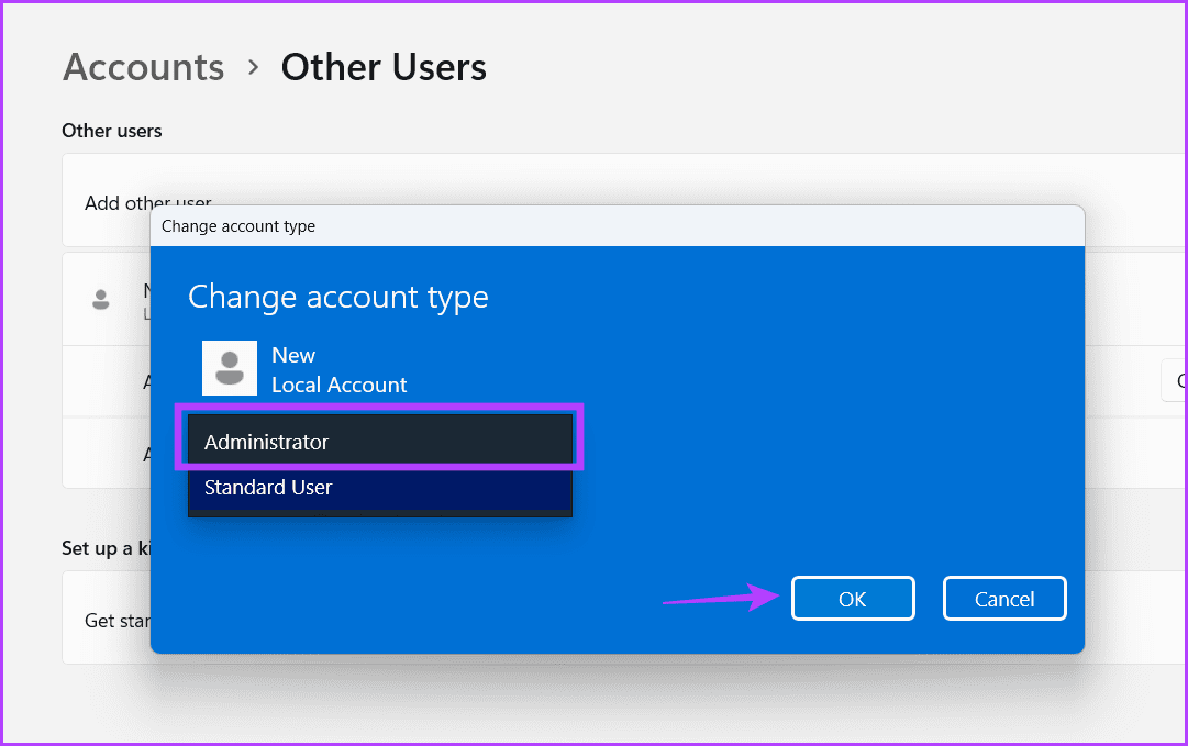 grant admin rights to user