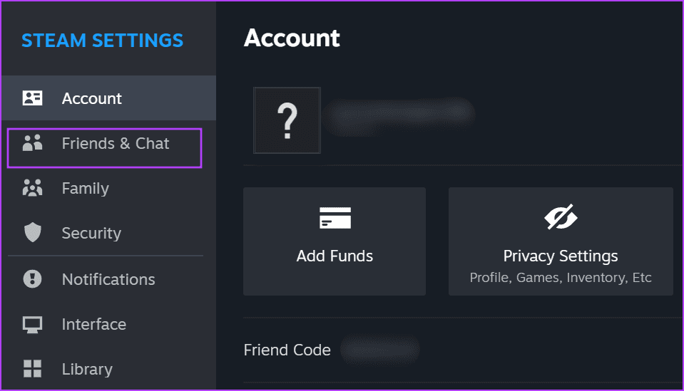 Customize Friends and Chat Settings