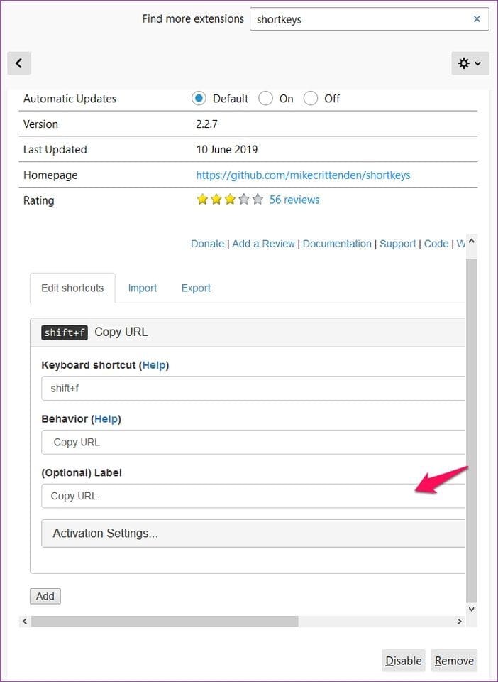 Customize Keyboard Shortcuts Firefox 11