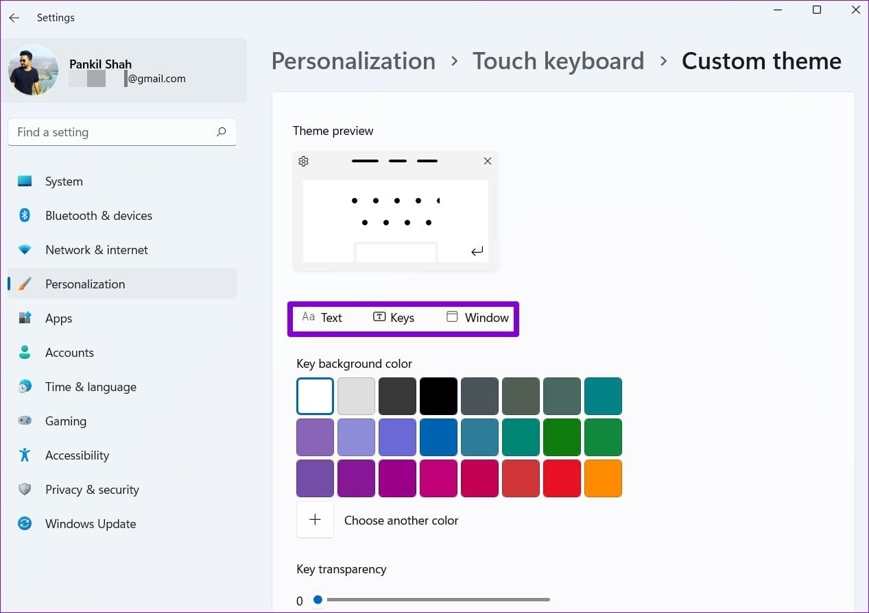 Customize On Screen Keyboard on Windows 11