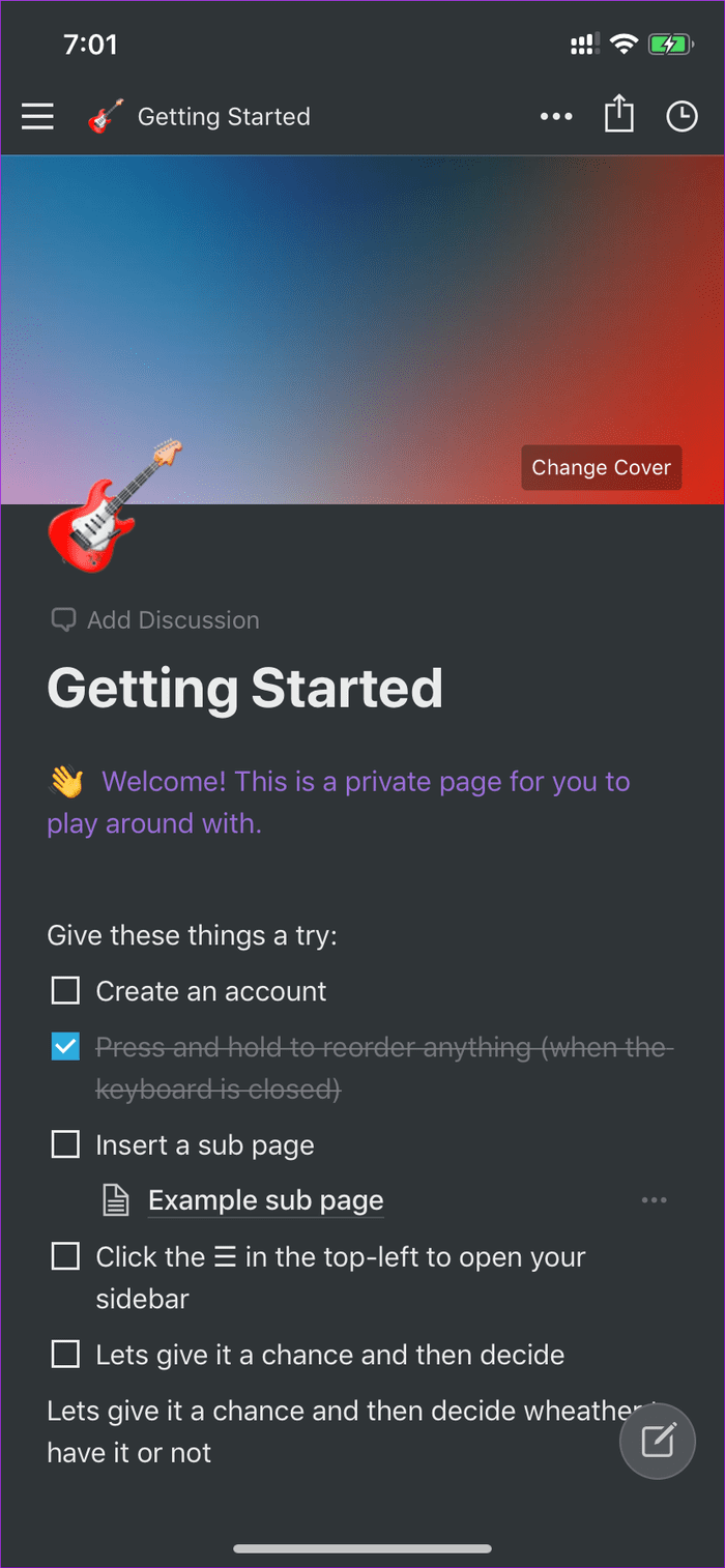 Dark Theme Notion