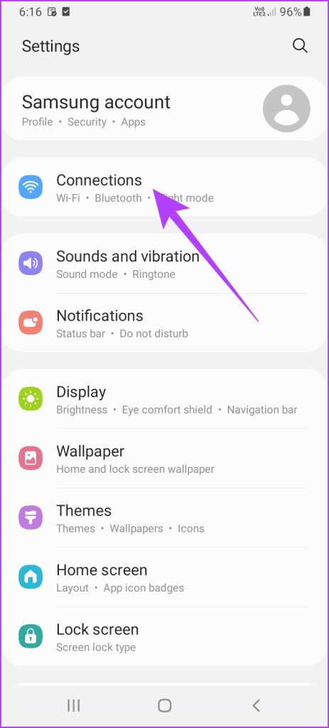 Tap on connections