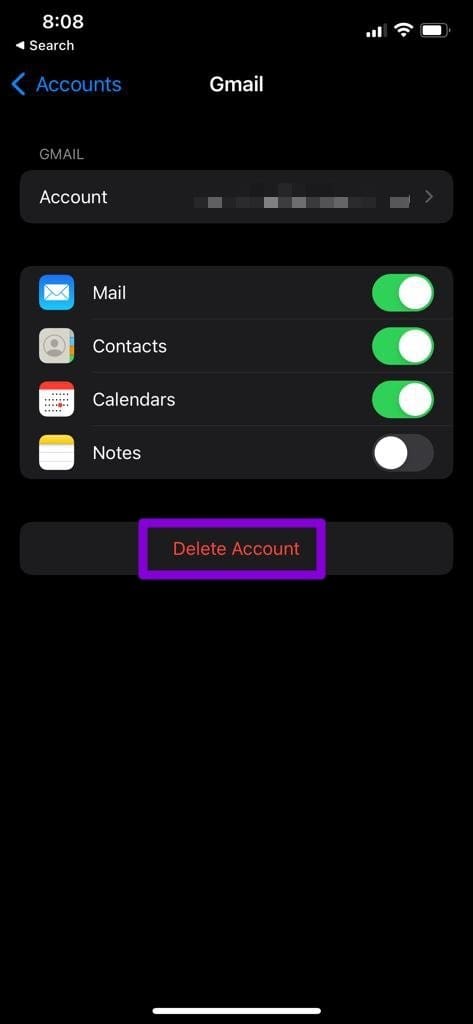 Delete Calendar Account i Phone