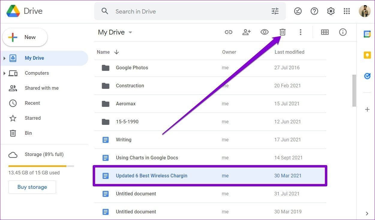 Delete File From Google Drive Web