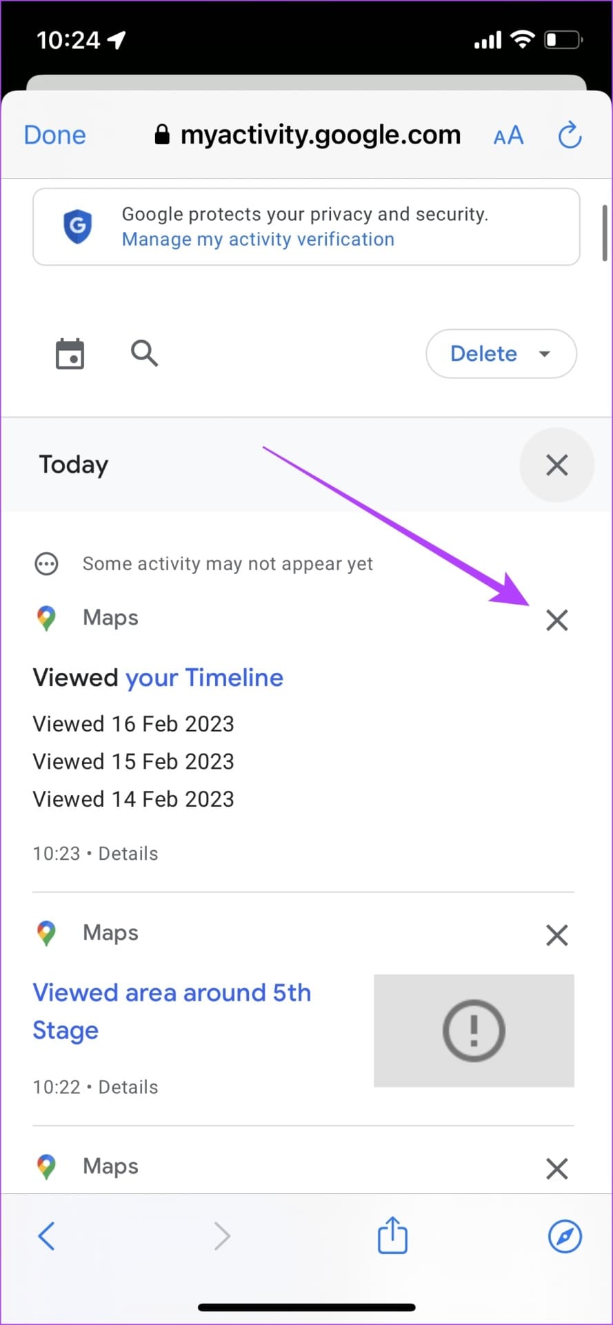 Delete Individual Activity