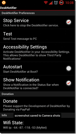 Desk Notifier Android 2