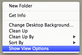 Desktop Show View Options