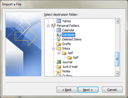 Destination Folder