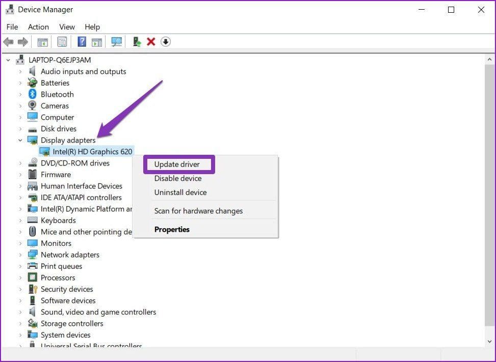 Device Manager on Windows 10