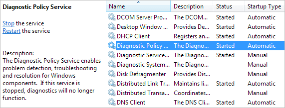 Diagonistic Policy Service