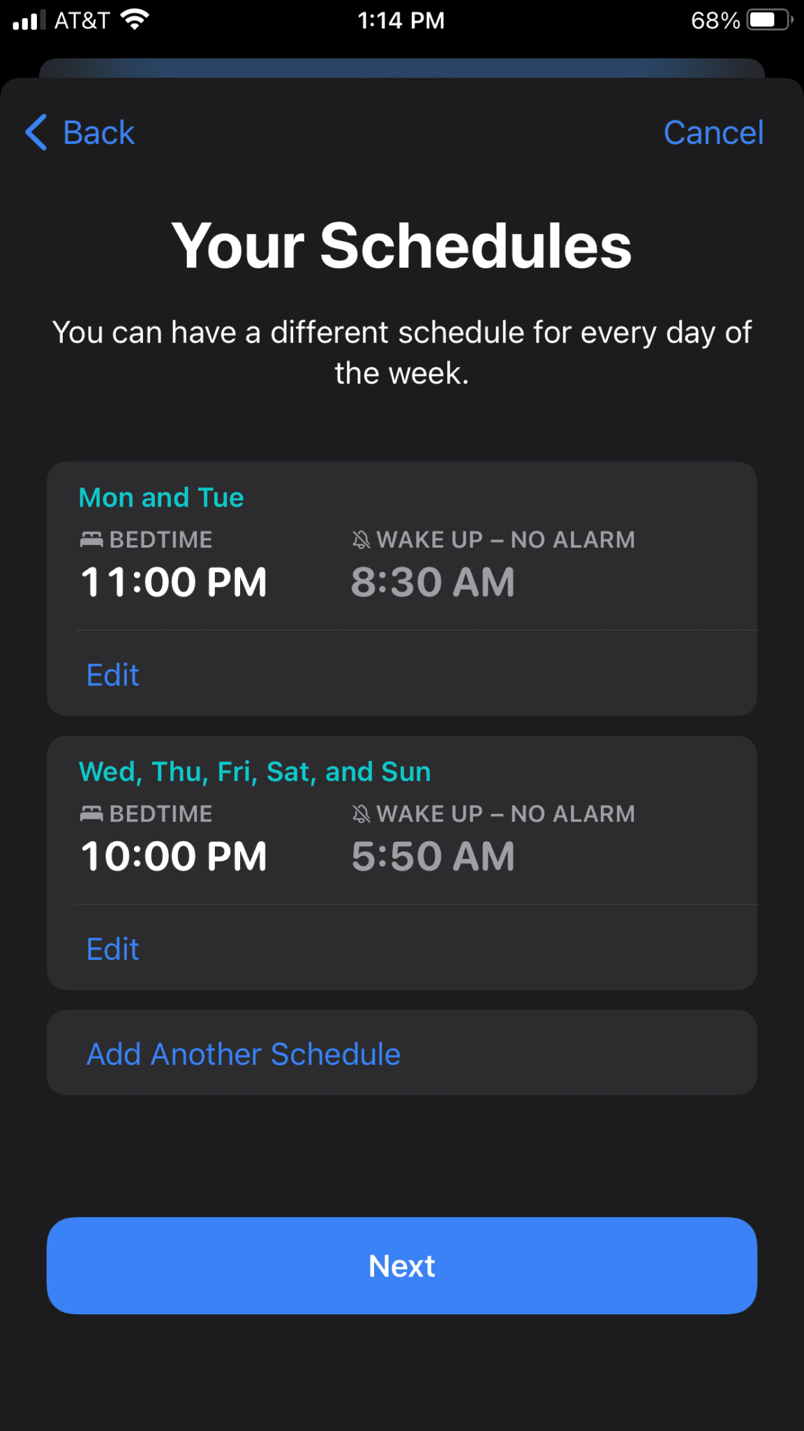 Different i Phone Sleep Schedules
