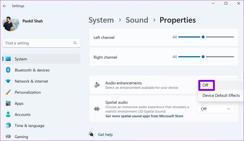 Disable Audio Enhancements on Windows