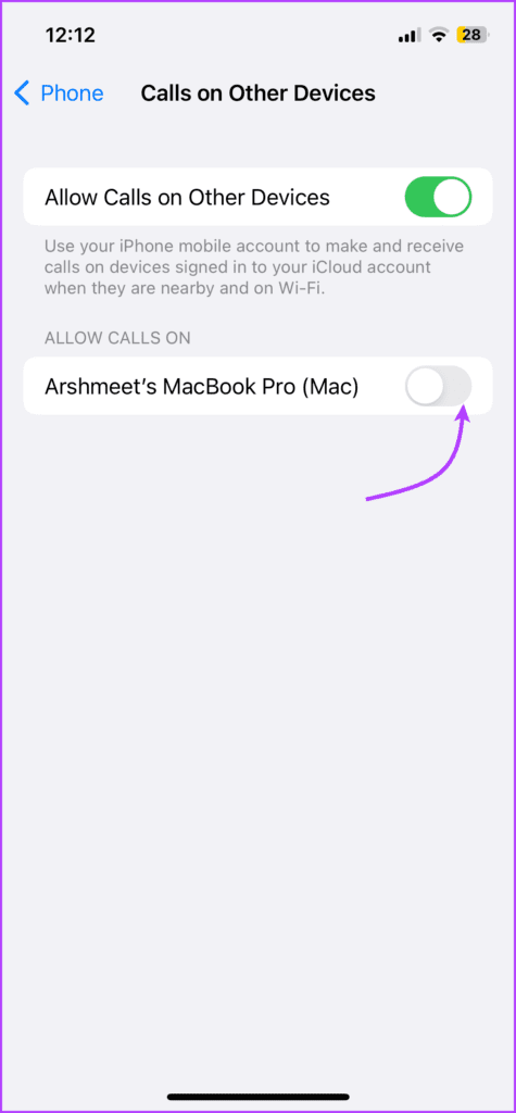 Toggle off your Mac
