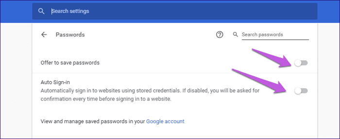 Disable Chrome Password Manager 4