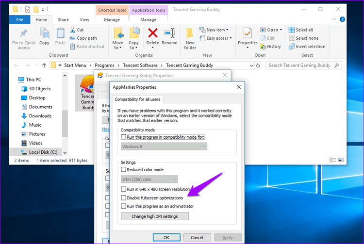 Disable Fullscreen Optimization In Windows 10 11