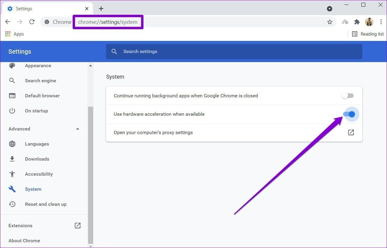 Disable Hardware Acceleration in Chrome