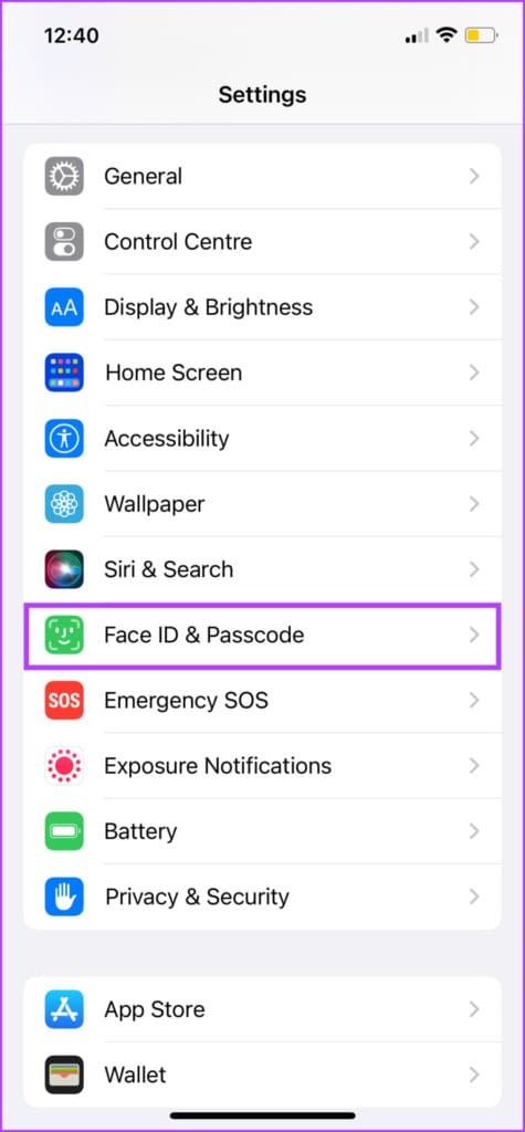 In Settings, select Face ID & passcode