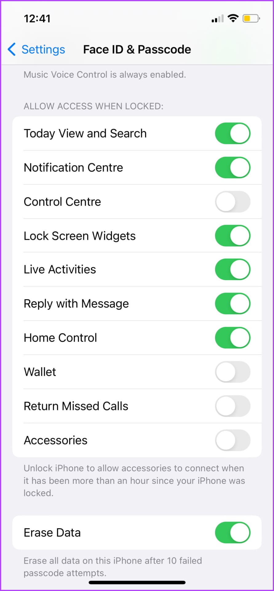 Manage Lock Screen options