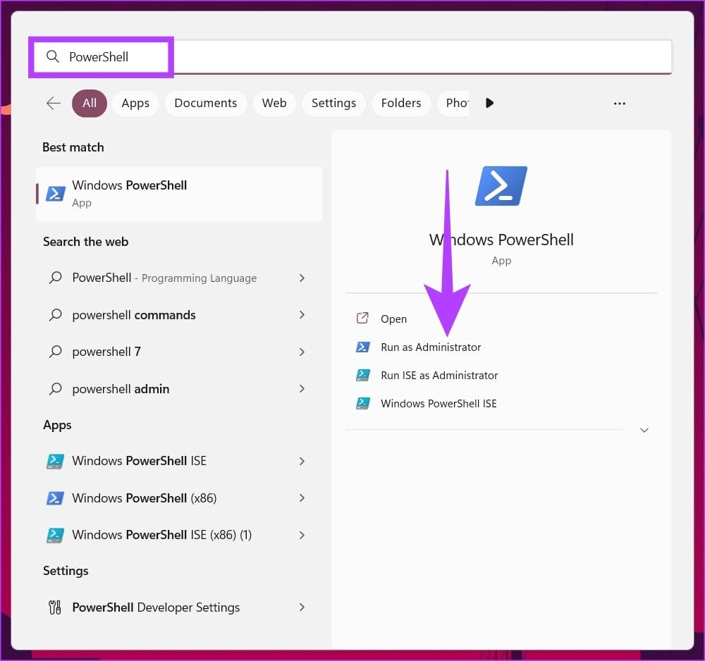 type PowerShell or Command Prompt
