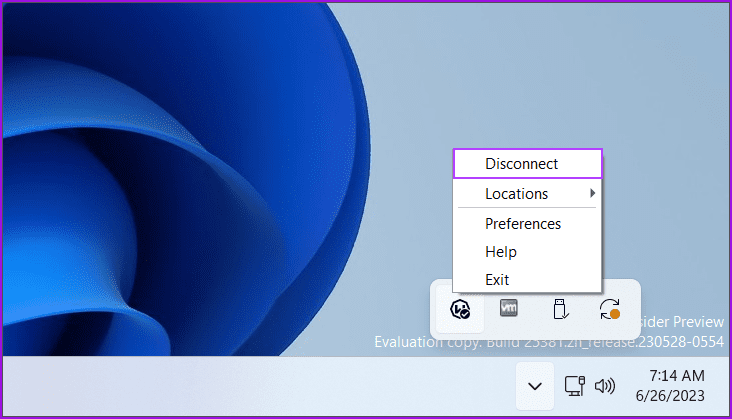 Disable VPN Connection
