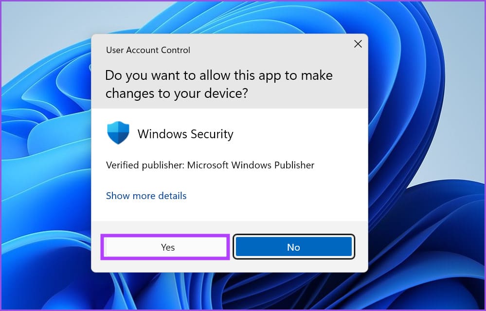 UAC window
