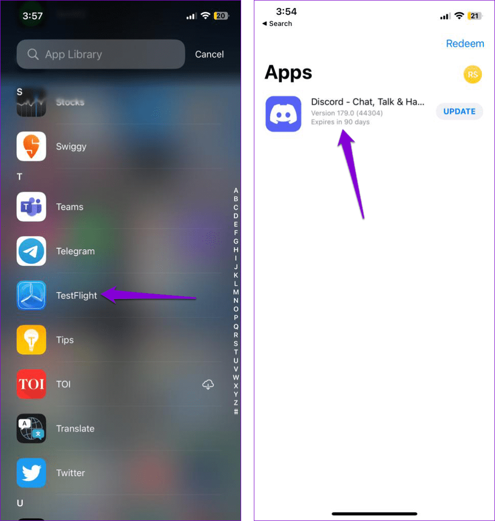 Discord in TestFlight App on iPhone