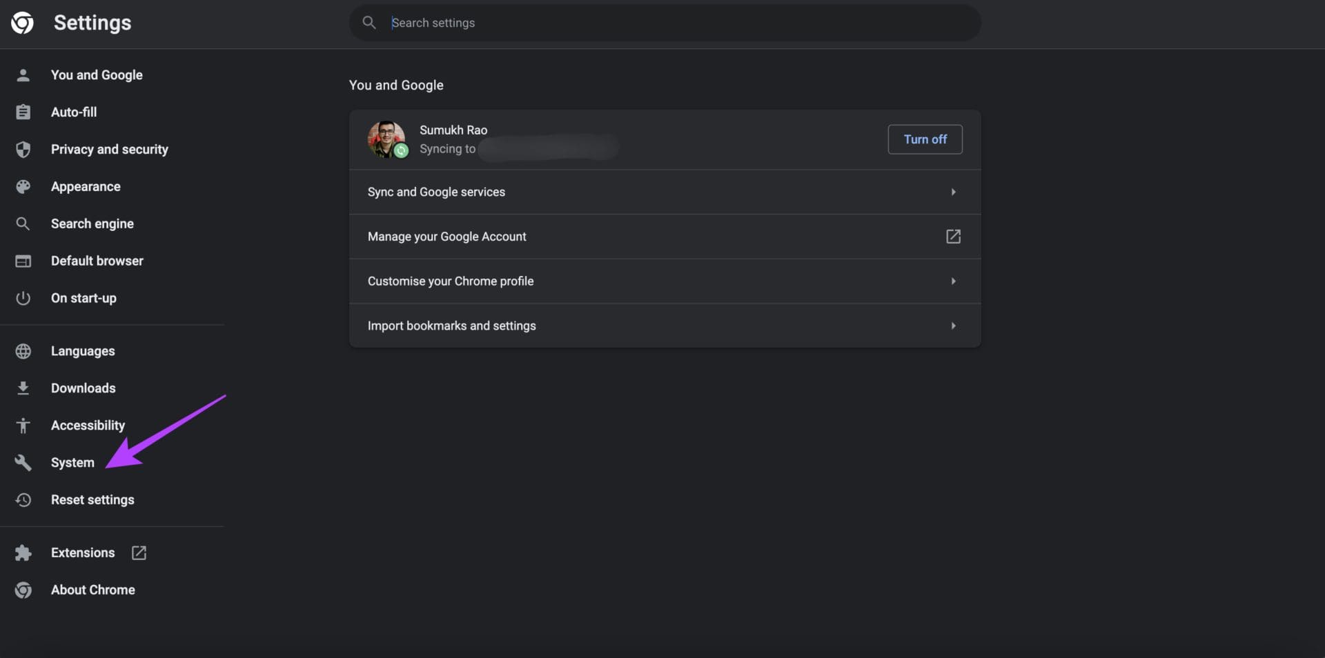 System settings