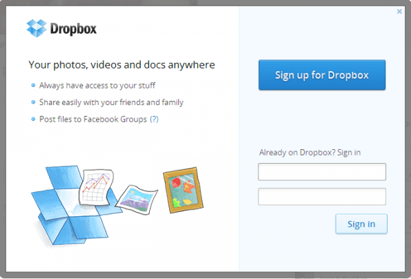 Dropbox Login Via Facebook E1349464190505