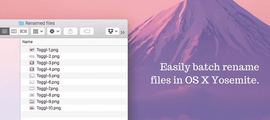 Easily Batch Renamefiles In Yosemite Shrink