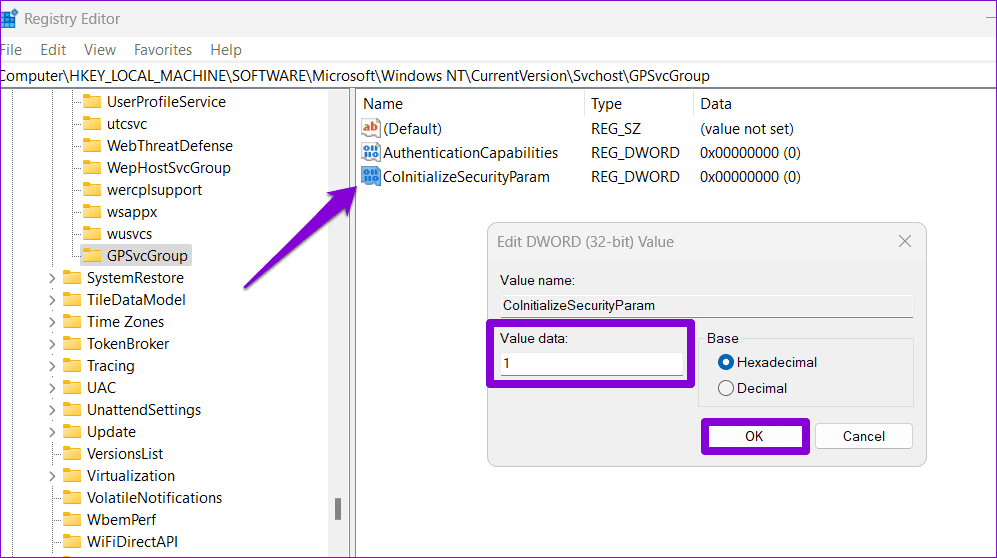 Edit DWORD Registry