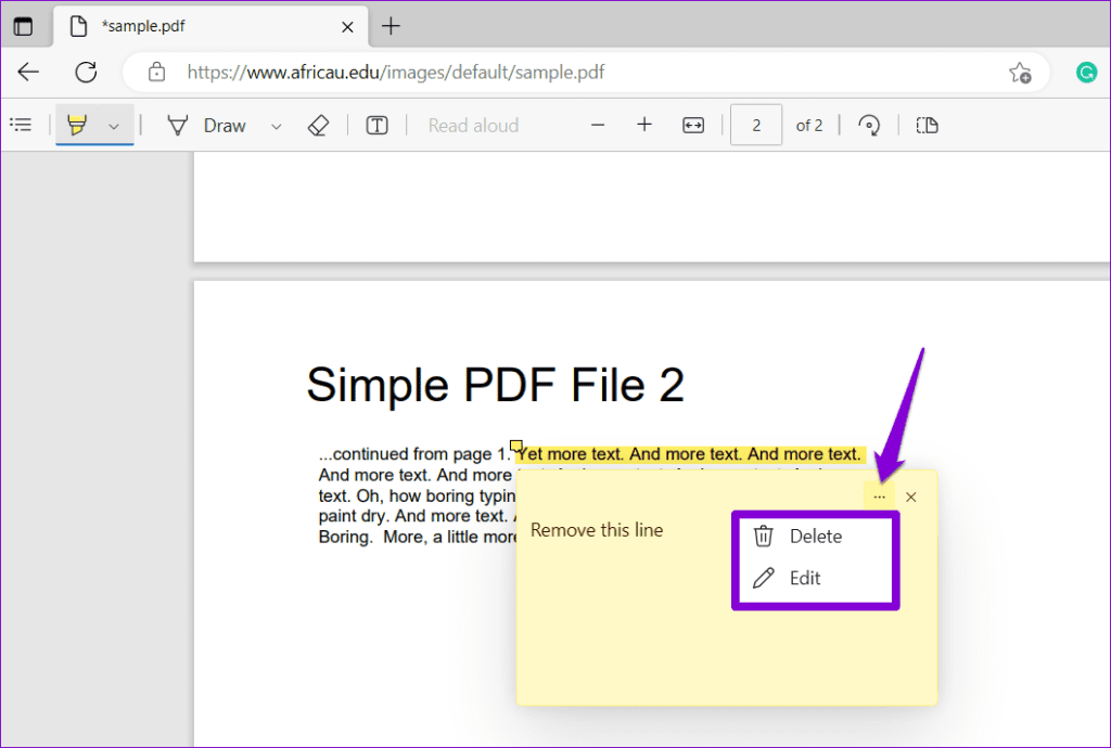 Edit or Remove Comment in PDF