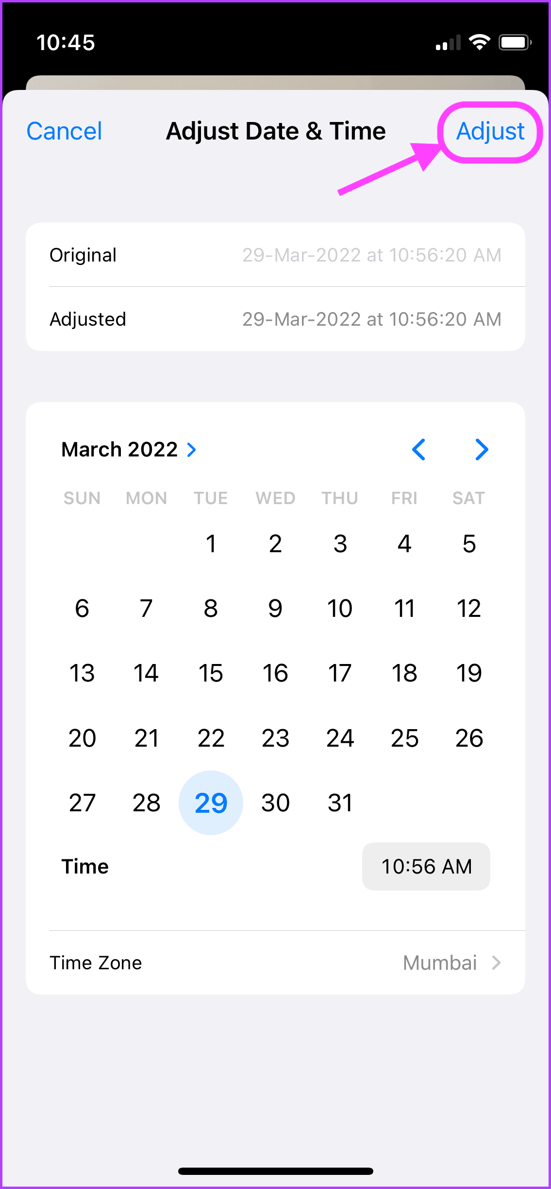 Edit the Date and Time EXIF Data on iPhone 11