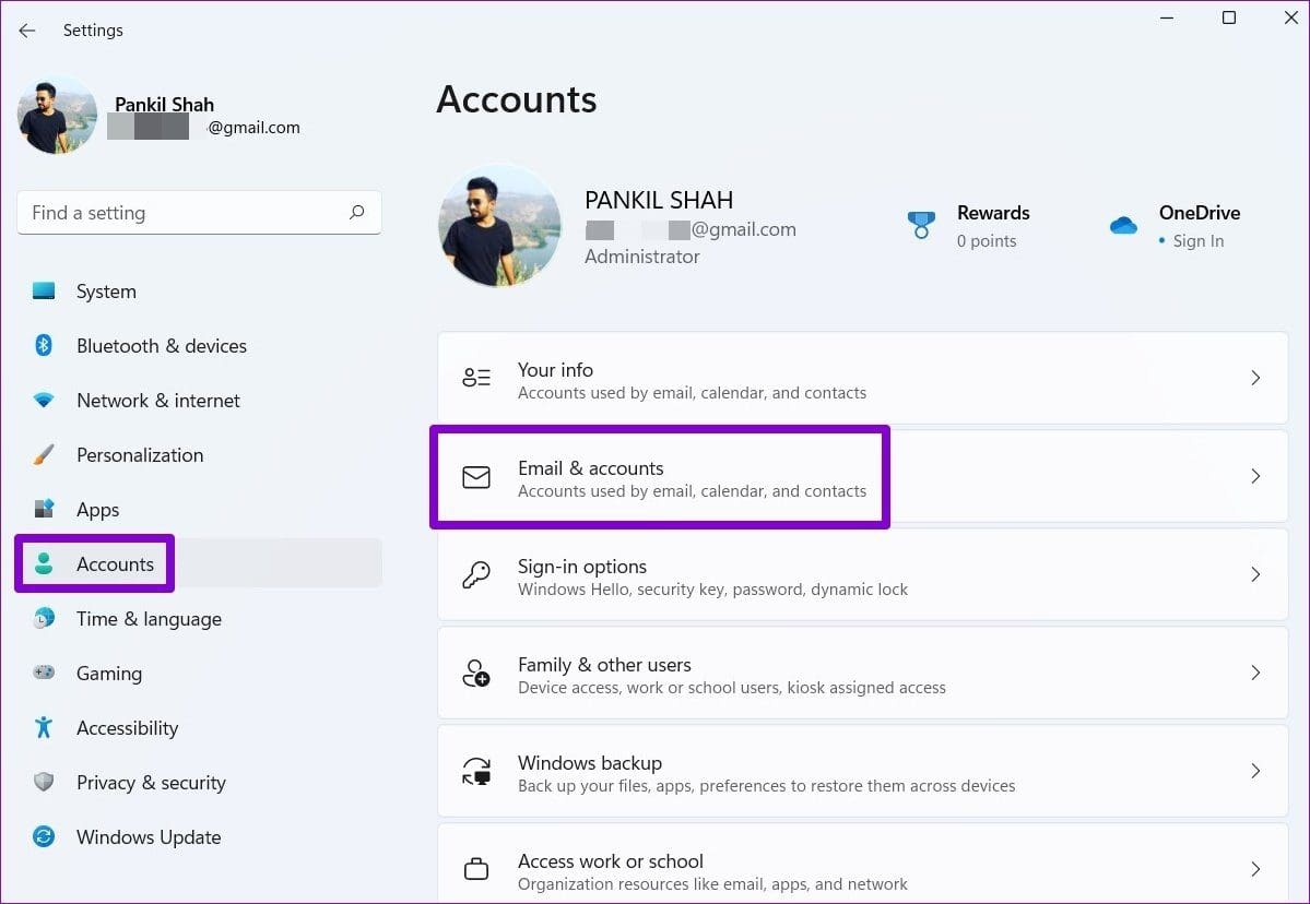 Emails and Accounts