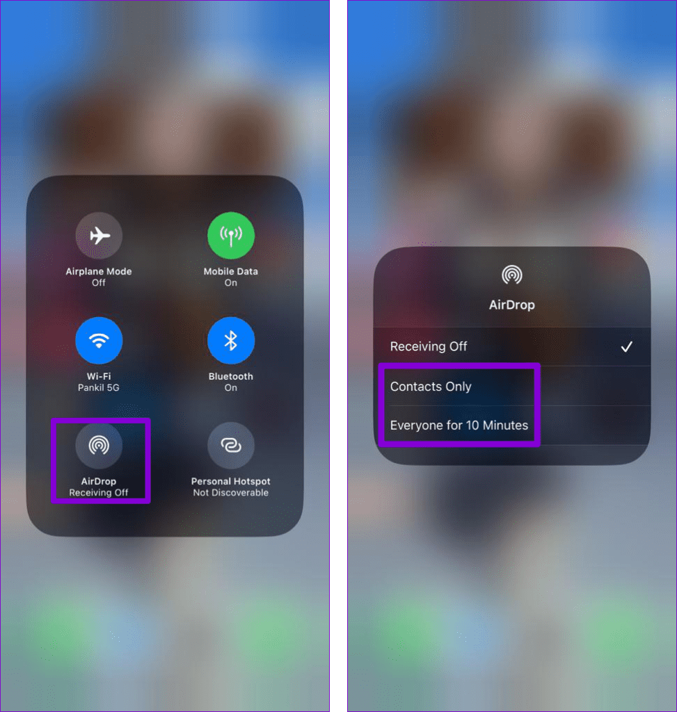 Enable AirDrop on iPhone