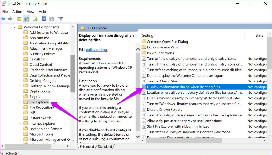 Enable Disable Confirm on Delete Files Pop up in Windows 10 4