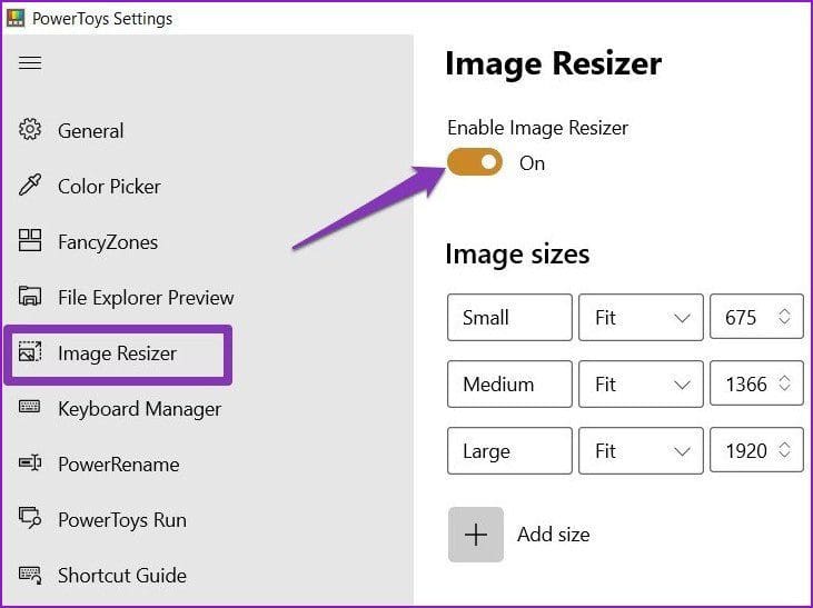 Enable Image Resizer
