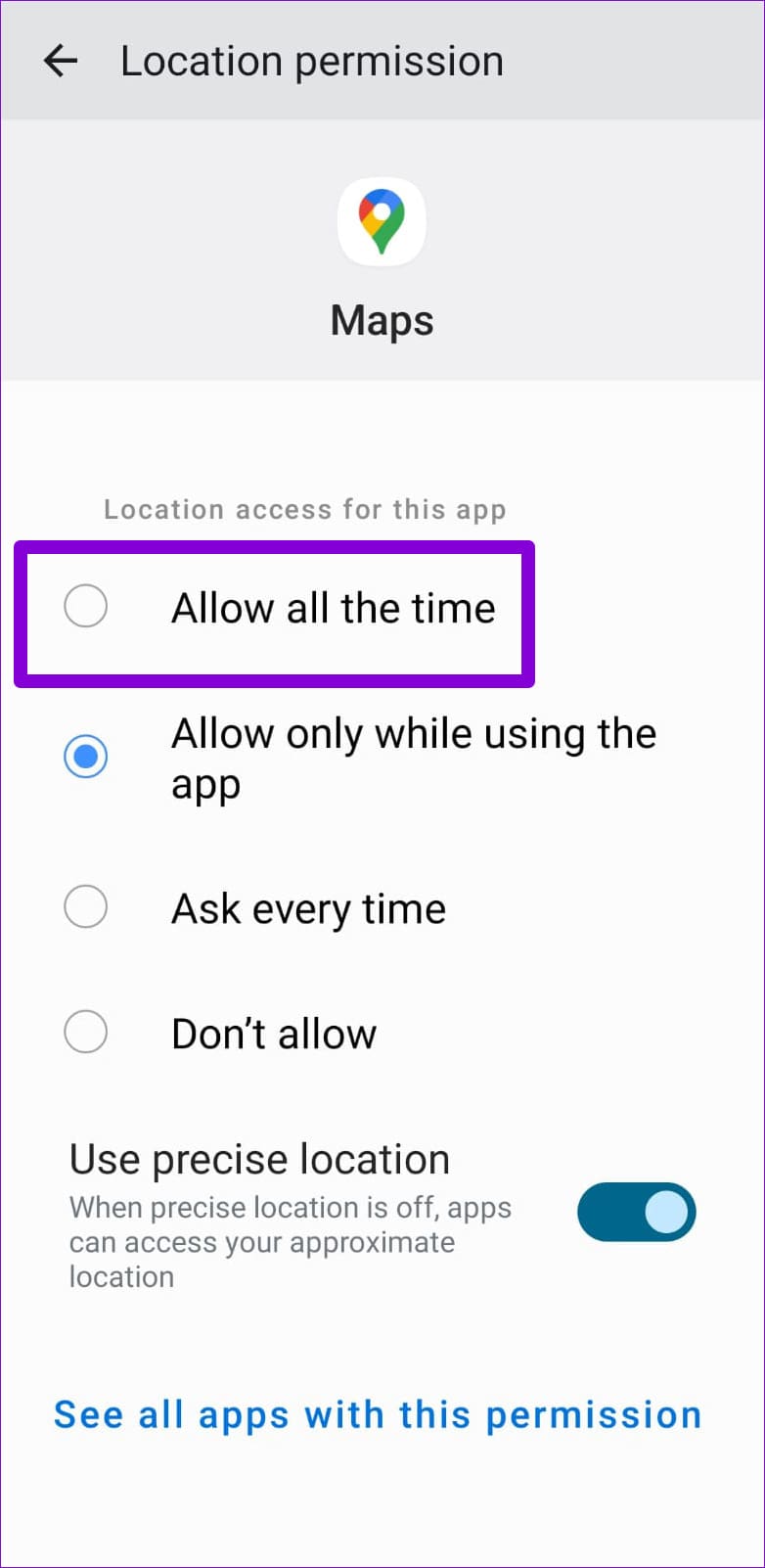 Enable Location Access for Google Maps