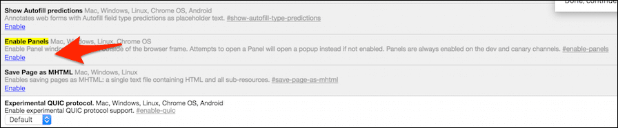 Enable Panels Result