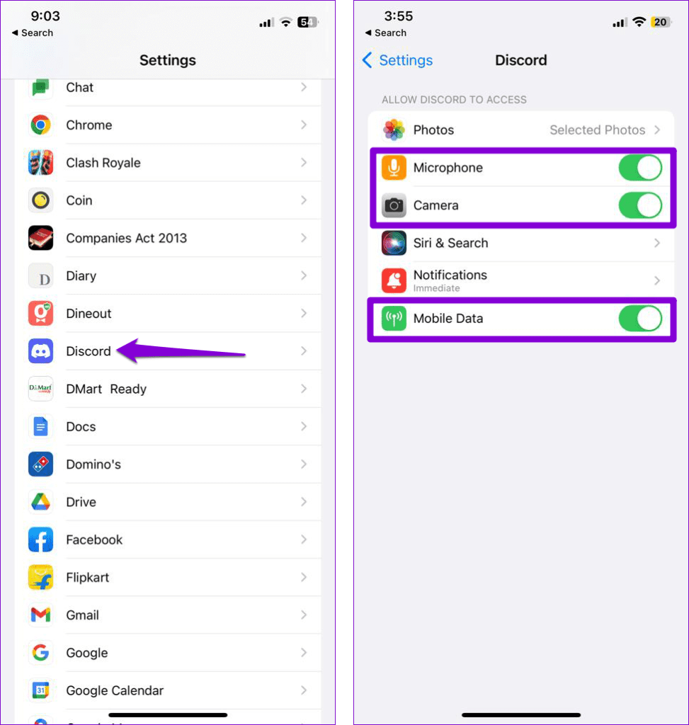 Enable Permissions for Discord on iPhone