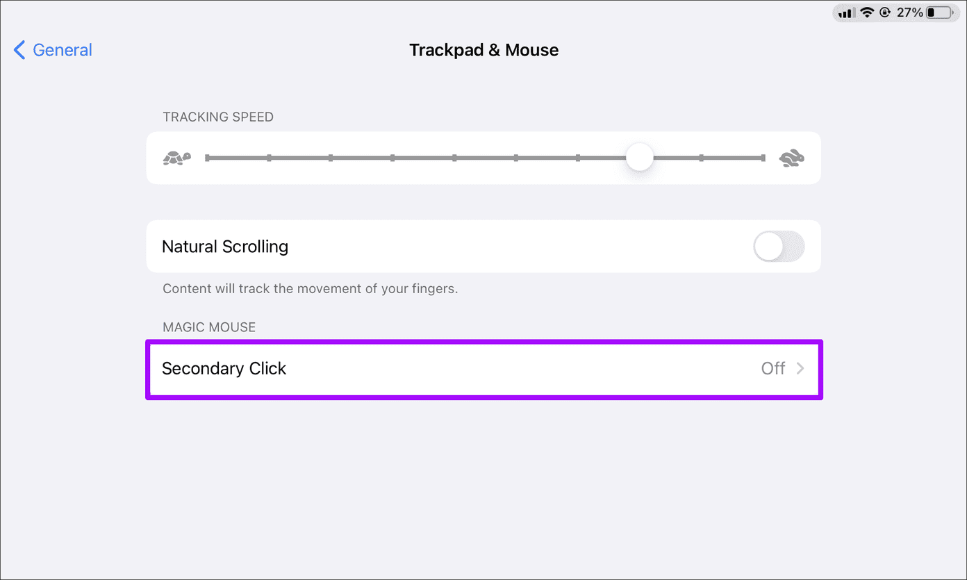 Enable Right click Mouse Trackpad Ipad 4
