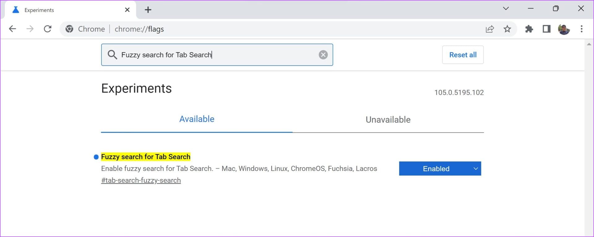 Enable Tab Search