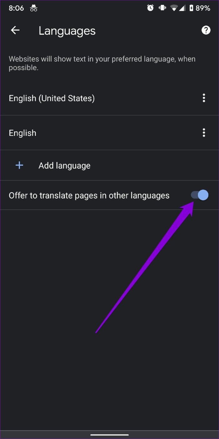 Enable Translation Feature on Chrome