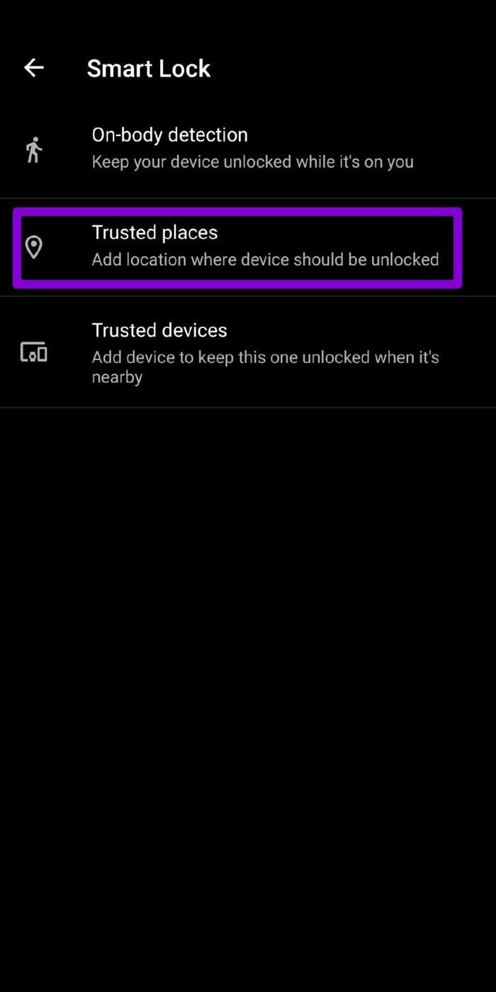 Enable Trusted Places