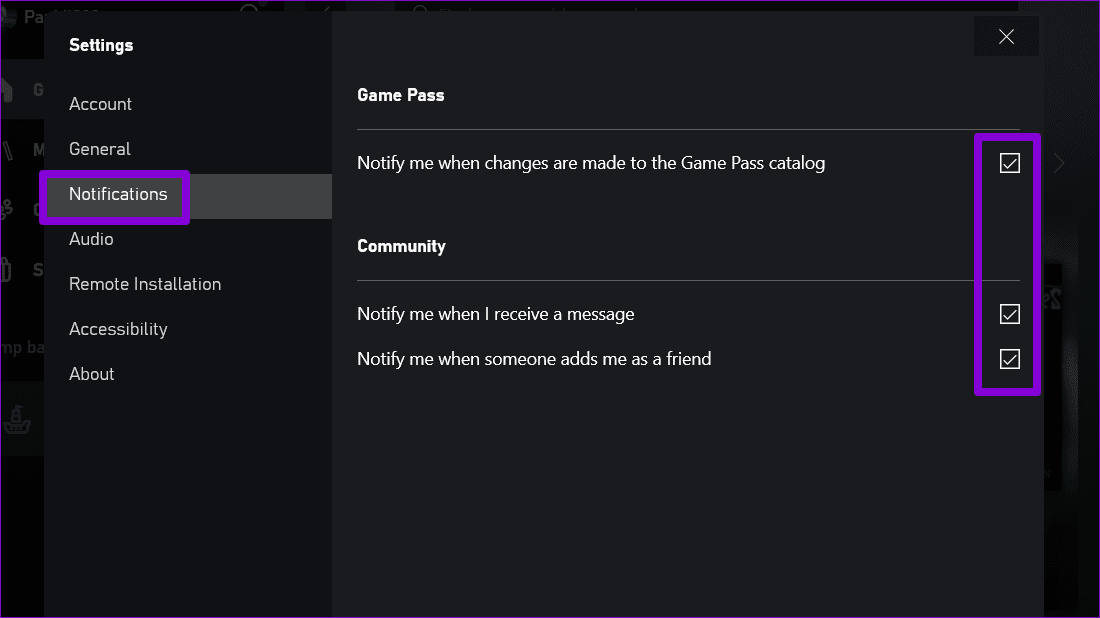 Enable Xbox App Notifications on Windows