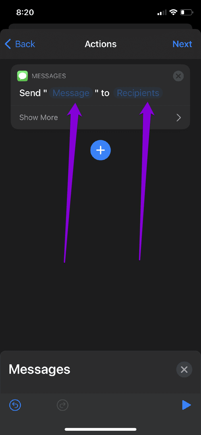 Enter Schedule Message Details on i Phone