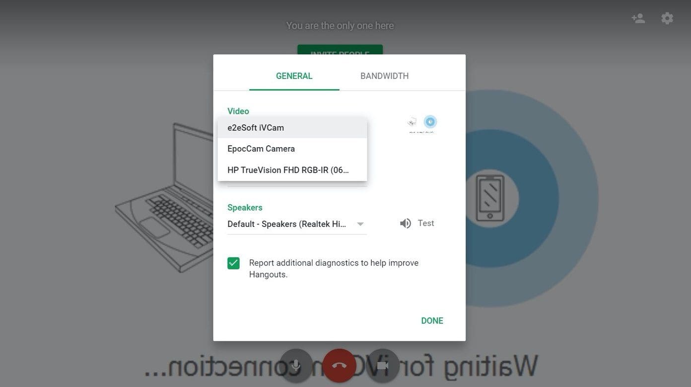 Epoc Cam Google Hangouts