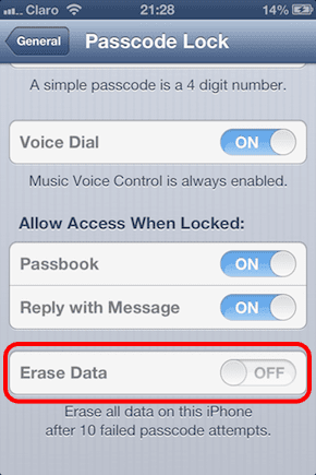 Erase Lock