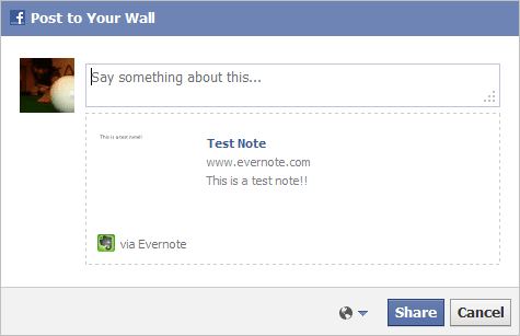 Evernote Facebook Share