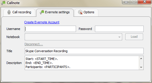 Evernote Settings