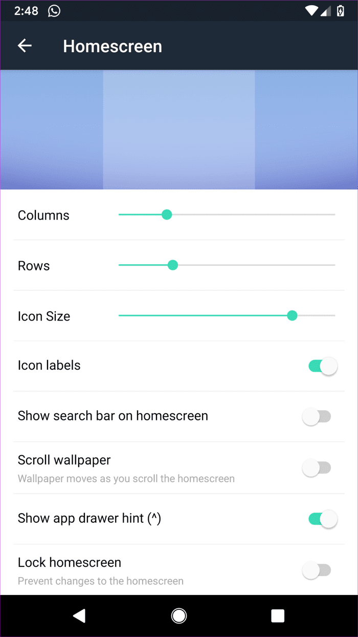 Evie Homescreen